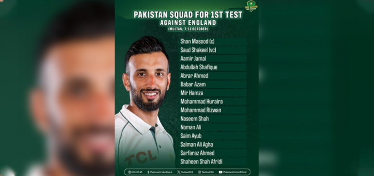 Pakistan Name Squad for 1st England Test |