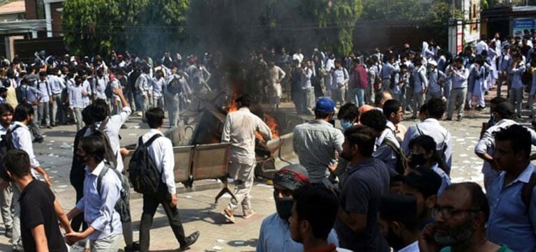 Violent Protest Erupts at Lahore’s Punjab College Over Alleged Rape