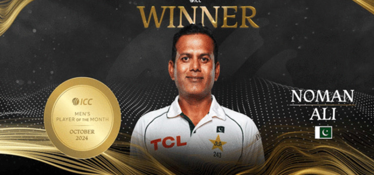 ICC Honors Noman Ali as Player of the Month